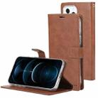 For iPhone 13 Pro GOOSPERY BLUE MOON Crazy Horse Texture Horizontal Flip Leather Case with Holder & Card Slot & Wallet (Brown) - 1