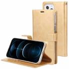 For iPhone 13 Pro GOOSPERY BLUE MOON Crazy Horse Texture Horizontal Flip Leather Case with Holder & Card Slot & Wallet (Gold) - 1