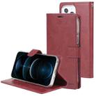 For iPhone 13 Pro GOOSPERY BLUE MOON Crazy Horse Texture Horizontal Flip Leather Case with Holder & Card Slot & Wallet (Wine Red) - 1