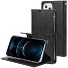 For iPhone 13 Pro GOOSPERY BLUE MOON Crazy Horse Texture Horizontal Flip Leather Case with Holder & Card Slot & Wallet (Black) - 1