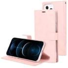 For iPhone 13 Pro Max GOOSPERY BLUE MOON Crazy Horse Texture Horizontal Flip Leather Case with Holder & Card Slot & Wallet (Rose Gold) - 1