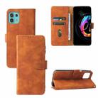 Solid Color Skin Feel Magnetic Buckle Horizontal Flip Calf Texture PU Leather Case with Holder & Card Slots & Wallet For Motorola Edge 20 Lite(Brown) - 1