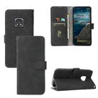 Solid Color Skin Feel Magnetic Buckle Horizontal Flip Calf Texture PU Leather Case with Holder & Card Slots & Wallet For Nokia XR20(Black) - 1