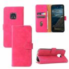 Solid Color Skin Feel Magnetic Buckle Horizontal Flip Calf Texture PU Leather Case with Holder & Card Slots & Wallet For Nokia XR20(Rose Red) - 1