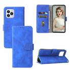 Solid Color Skin Feel Magnetic Buckle Horizontal Flip Calf Texture PU Leather Case with Holder & Card Slots & Wallet For Oukitel C21 Pro(Blue) - 1