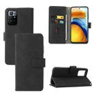 Solid Color Skin Feel Magnetic Buckle Horizontal Flip Calf Texture PU Leather Case with Holder & Card Slots & Wallet For Xiaomi Redmi 10(Black) - 1