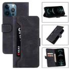 For iPhone 13 Reverse Buckle Horizontal Flip PU Leather Case with Holder & Card Slot & Wallet(Black) - 1