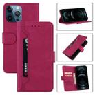 For iPhone 13 Reverse Buckle Horizontal Flip PU Leather Case with Holder & Card Slot & Wallet(Wine Red) - 1