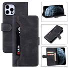 For iPhone 12 / 12 Pro Reverse Buckle Horizontal Flip PU Leather Case with Holder & Card Slot & Wallet(Black) - 1