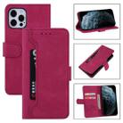 For iPhone 12 / 12 Pro Reverse Buckle Horizontal Flip PU Leather Case with Holder & Card Slot & Wallet(Wine Red) - 1