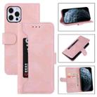 For iPhone 12 Pro Max Reverse Buckle Horizontal Flip PU Leather Case with Holder & Card Slot & Wallet(Rose Gold) - 1