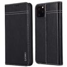 For iPhone 11 Pro Max GEBEI Top-grain Leather Horizontal Flip Protective Case with Holder & Card Slots(Black) - 1