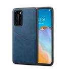 For Huawei P40 Skin Feel PU + TPU Protective Case with Card Slot(Blue) - 1