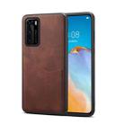 For Huawei P40 Skin Feel PU + TPU Protective Case with Card Slot(Brown) - 1