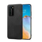 For Huawei P40 Pro Skin Feel PU + TPU Protective Case with Card Slot(Black) - 1