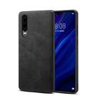 For Huawei P30 Skin Feel PU + TPU Protective Case with Card Slot(Black) - 1