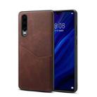 For Huawei P30 Skin Feel PU + TPU Protective Case with Card Slot(Brown) - 1