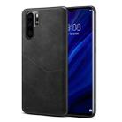 For Huawei P30 Pro Skin Feel PU + TPU Protective Case with Card Slot(Black) - 1