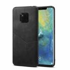 For Huawei Mate 20 Pro Skin Feel PU + TPU Protective Case with Card Slot(Black) - 1