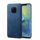 For Huawei Mate 20 Pro Skin Feel PU + TPU Protective Case with Card Slot(Blue) - 1