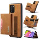 DG.MING M2 Series 3-Fold Multi Card Bag Back Cover Shockproof Case with Wallet & Holder Function For Samsung Galaxy A03s EU Version(Brown) - 1