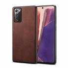 For Samsung Galaxy Note20 5G Skin Feel PU + TPU Protective Case with Card Slot(Brown) - 1