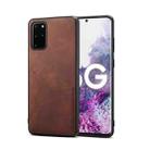 For Samsung Galaxy S20+ 5G Skin Feel PU + TPU Protective Case with Card Slot(Brown) - 1