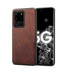 For Samsung Galaxy S20 Ultra 5G Skin Feel PU + TPU Protective Case with Card Slot(Brown) - 1