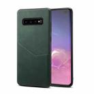 For Samsung Galaxy S10 Skin Feel PU + TPU Protective Case with Card Slot(Green) - 1