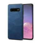 For Samsung Galaxy S10+ Skin Feel PU + TPU Protective Case with Card Slot(Blue) - 1
