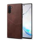 For Samsung Galaxy Note10 Skin Feel PU + TPU Protective Case with Card Slot(Brown) - 1