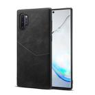 For Samsung Galaxy Note10+ Skin Feel PU + TPU Protective Case with Card Slot(Black) - 1
