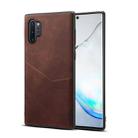 For Samsung Galaxy Note10+ Skin Feel PU + TPU Protective Case with Card Slot(Brown) - 1