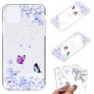 For iPhone 13 mini Coloured Drawing Pattern Transparent TPU Protective Case (Flower Butterfly) - 1