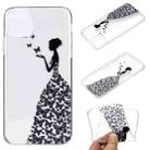 For iPhone 13 mini Coloured Drawing Pattern Transparent TPU Protective Case (Butterfly Girl) - 1