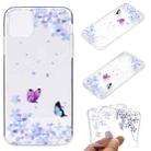 For iPhone 13 Coloured Drawing Pattern Transparent TPU Protective Case(Flower Butterfly) - 1