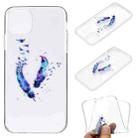 For iPhone 13 Coloured Drawing Pattern Transparent TPU Protective Case(Feather) - 1