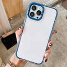 For iPhone 12 / 12 Pro 360 Plane Two-color Transparent TPU Phone Protective Case(Blue) - 1