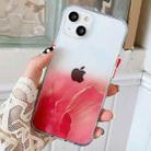 For iPhone 13 Marble Pattern Glittery Powder Shockproof TPU + Acrylic Protective Case with Detachable Buttons(Red) - 1