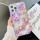 For iPhone 12 Pro Max Flower Pattern + Bracelet TPU Phone Protective Case(Purple Small Flower) - 1