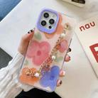 For iPhone 12 Pro Max Flower Pattern + Bracelet TPU Phone Protective Case(Multicolor Big Flower) - 1