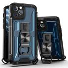 For iPhone 12 PC + TPU Shockproof Protective Case with Corkscrew Holder(Royal Blue) - 1