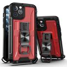For iPhone 12 PC + TPU Shockproof Protective Case with Corkscrew Holder(Royal Red) - 1