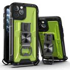 For iPhone 12 mini PC + TPU Shockproof Protective Case with Corkscrew Holder (Diamond Yellow) - 1