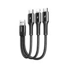 JOYROOM S-01530G9 3.5A 3 in 1 USB to Micro USB + USB-C / Type-C + 8 Pin Short Charging Cable(Black) - 1