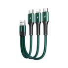 JOYROOM S-01530G9 3.5A 3 in 1 USB to Micro USB + USB-C / Type-C + 8 Pin Short Charging Cable(Green) - 1