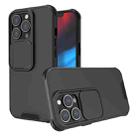For iPhone 13 Pro Max Up and Down Sliding Camera Cover Design Shockproof TPU + PC Protective Case (Black) - 1