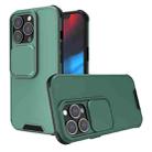 For iPhone 13 Pro Max Up and Down Sliding Camera Cover Design Shockproof TPU + PC Protective Case (Dark Green) - 1