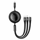 Baseus Bright Mirror 100W USB-C / Type-C to 8 Pin + USB-C / Type-C + Micro USB One-for-three Retractable Data Cable, Length: 1.2m(Black) - 1