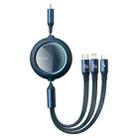 Baseus Bright Mirror 100W USB-C / Type-C to 8 Pin + USB-C / Type-C + Micro USB One-for-three Retractable Data Cable, Length: 1.2m(Blue) - 1